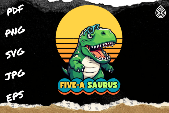5 Year Old Dinosaur Birthday Graphics & T-Shirt Designs
