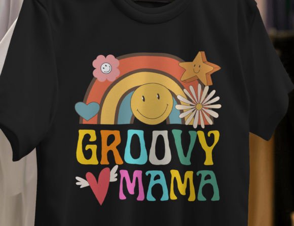 Groovy Rainbow Mama Birthday Png, Party Graphics