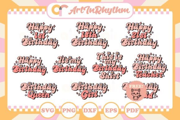 Retro Birthday Girl SVG: Graphics & T-Shirt Designs