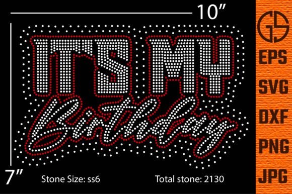 Rhinestone Template It's My Birthday 2