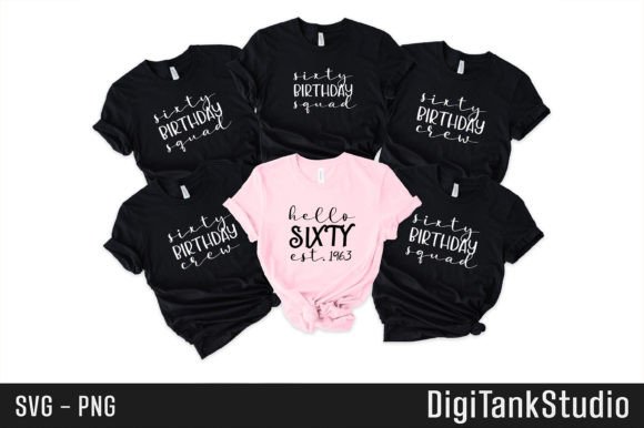 Sixty Birthday Squad Bday Crew Group Tee